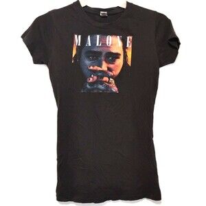 Boys Medium Black Graphic T-Shirt Cotton Short Sleeve Casual Top